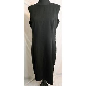 Calvin Klein Sheath Dress Women 36" Bust 38" Long Knee Length Black Fully Lined